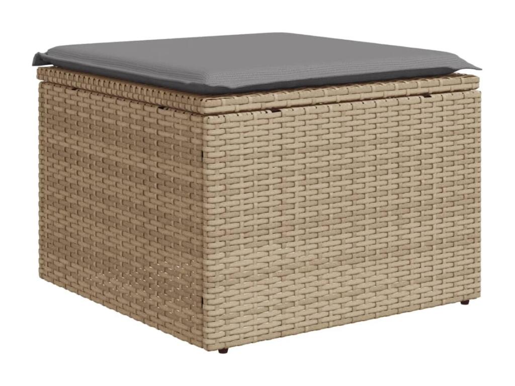 6-Piece Outdoor Patio Set with Cushions Wicker - Beige