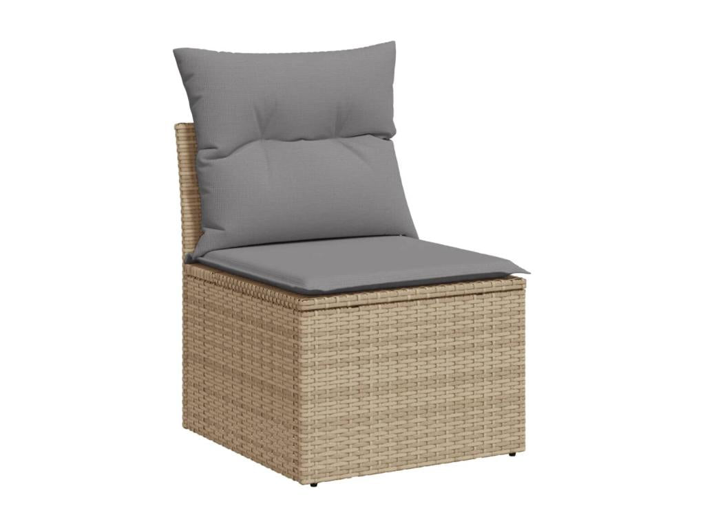 8-Piece Outdoor Patio Set with Cushions Wicker - Beige