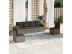 6-Piece Outdoor Patio Set with Cushions Wicker - Gray, Wicker 03C0