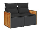 5-Piece Outdoor Patio Set with Cushions Wicker - Black