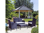 Outdoor Patio Set Wicker - Black/White