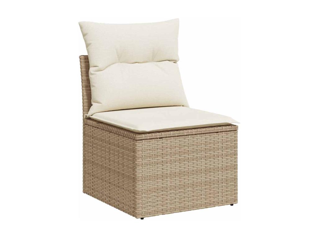9-Piece Outdoor Patio Set with Cushions Wicker - Beige, Wicker