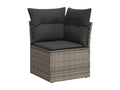 11-Piece Outdoor Patio Set with Cushions Wicker - Gray