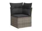 11-Piece Outdoor Patio Set with Cushions Wicker - Gray