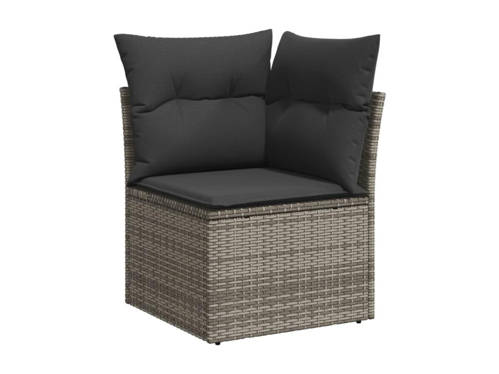 11-Piece Outdoor Patio Set with Cushions Wicker - Gray