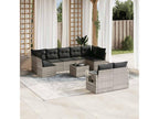 10-Piece Outdoor Patio Set with Cushions Wicker - Gray/Light Gray