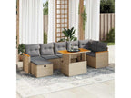5-Piece Outdoor Patio Set with Cushions Wicker - Beige, Wicker E743