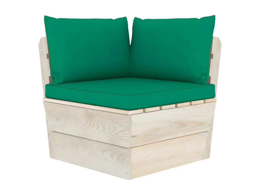Sofa with Cushions Wood - Green