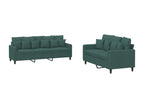 2-Piece Sofa Set with Cushions Velvet - Green