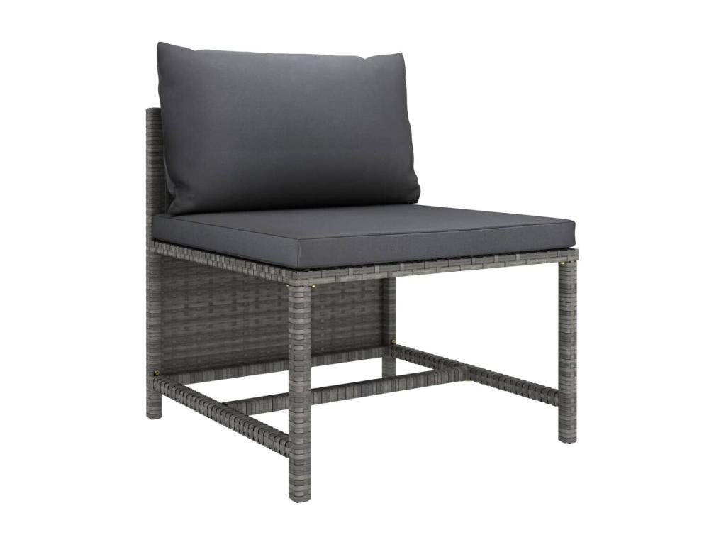 7-Piece Outdoor Patio Set with Cushions Wicker - Gray