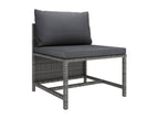 7-Piece Outdoor Patio Set with Cushions Wicker - Gray