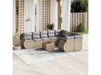 10-Piece Outdoor Patio Set with Cushions Wicker - Beige, Wicker