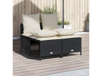4-Piece Outdoor Patio Set with Cushions Wicker - Black