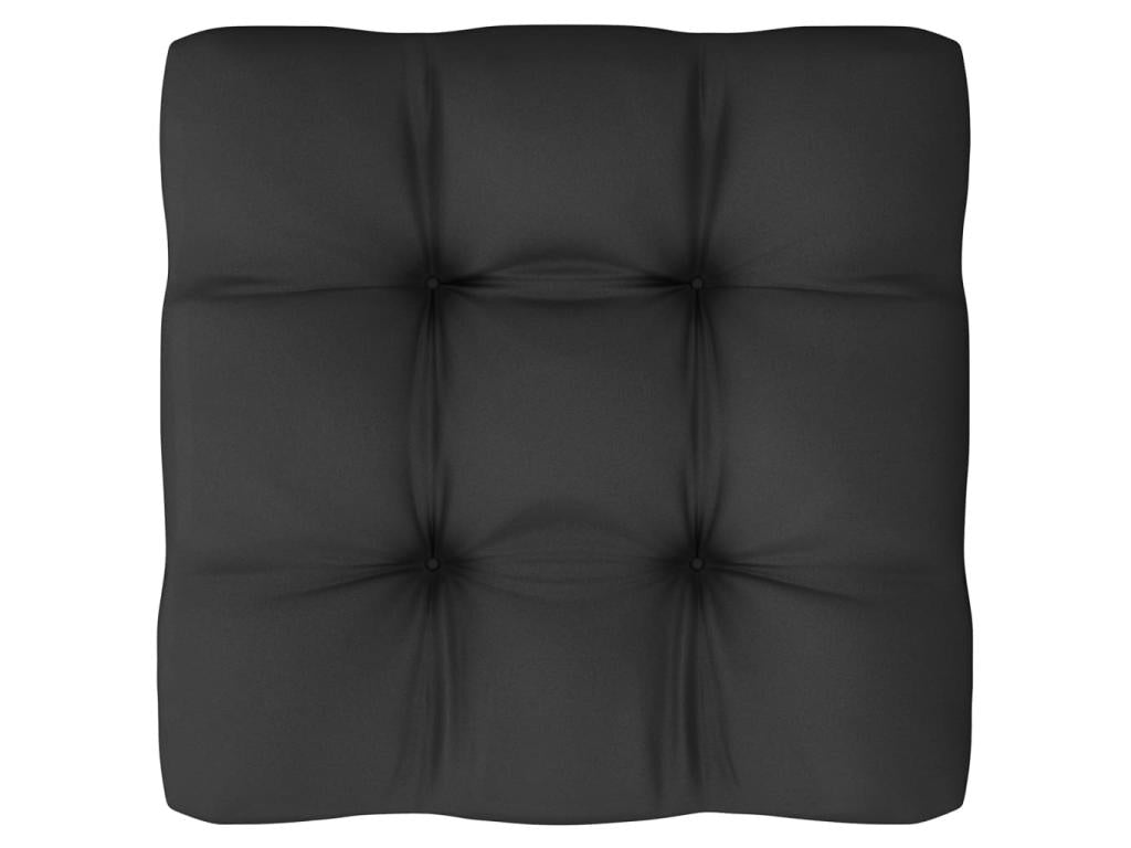 10-Piece Outdoor Patio Set with Cushions Solid Pine Wood - Black