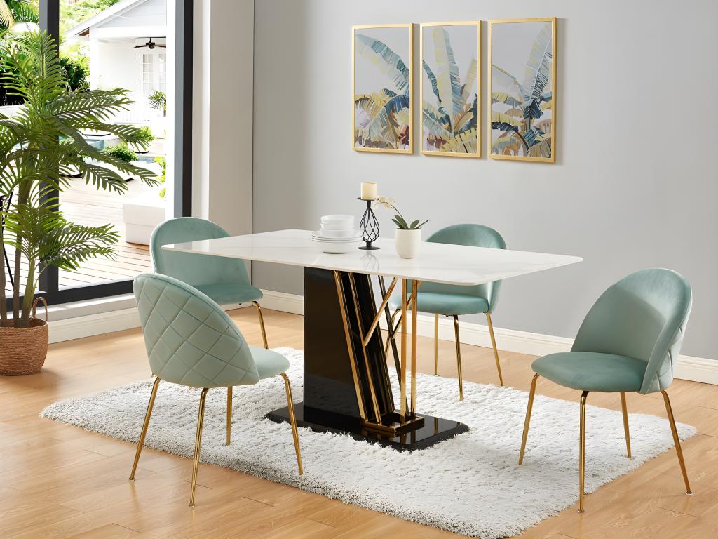 Chair Stainless Steel - Gold/Green