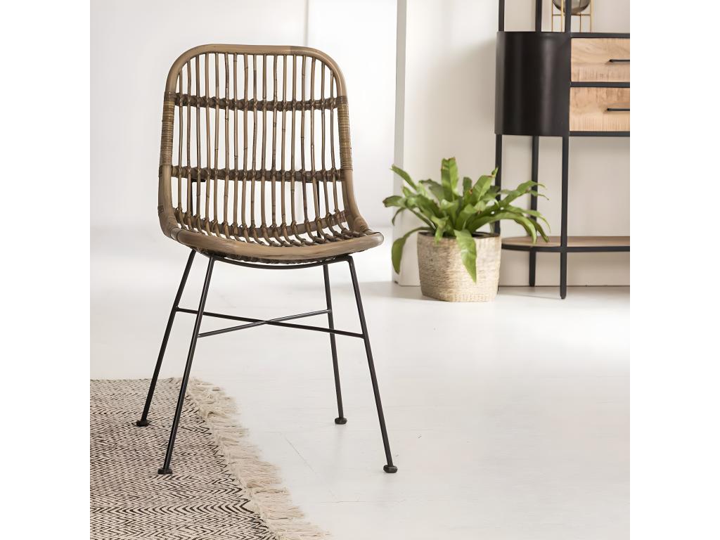 Chair Metal - Brown, Metal