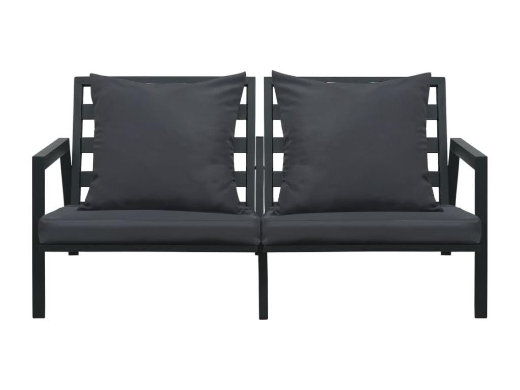 5-Piece Outdoor Patio Set with Cushions Aluminum - Gray/Dark Gray