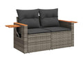 6-Piece Outdoor Patio Set with Cushions Wicker - Gray