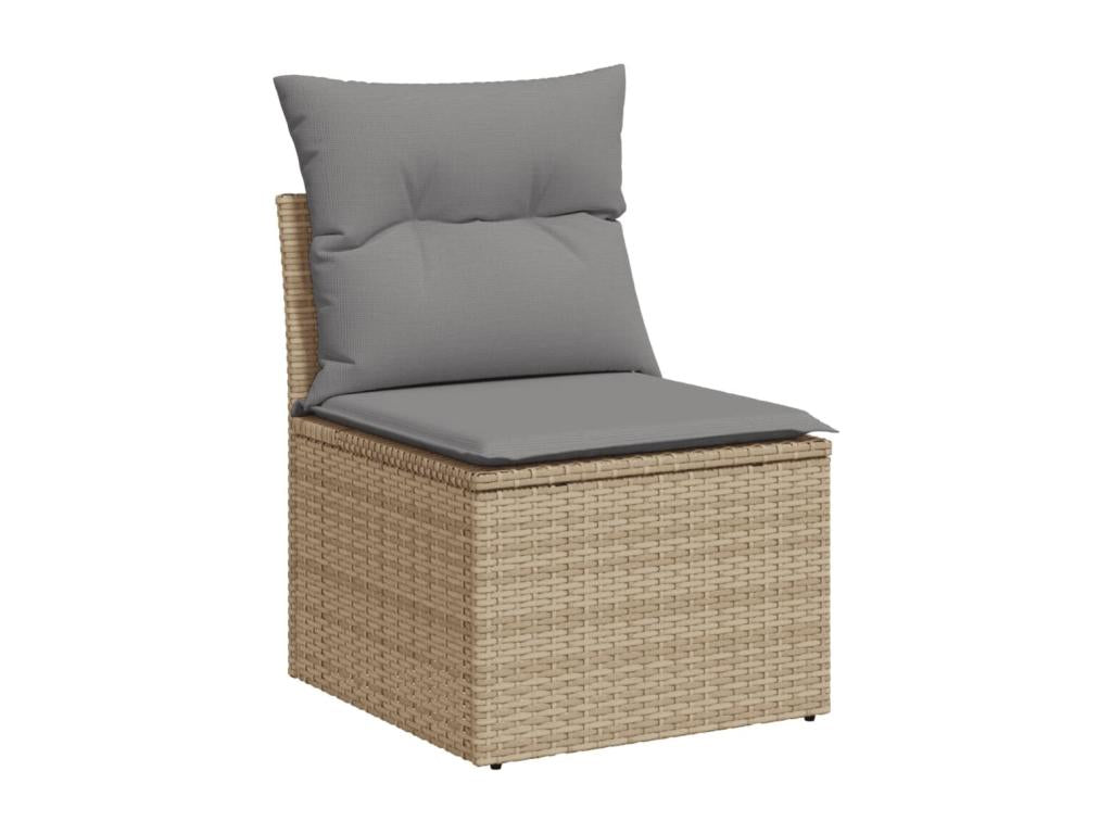 6-Piece Outdoor Patio Set with Cushions Wicker - Beige