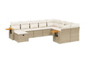 10-Piece Outdoor Patio Set with Cushions Wicker - Beige, Wicker BC85