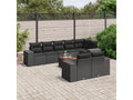 9-Piece Outdoor Patio Set with Cushions Wicker - Black, Wicker 4033