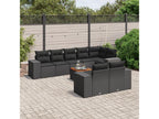 9-Piece Outdoor Patio Set with Cushions Wicker - Black, Wicker 4033
