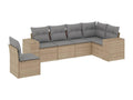 6-Piece Outdoor Patio Set with Cushions Wicker - Beige, Wicker 1CDA