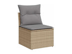 5-Piece Outdoor Patio Set with Cushions Wicker - Beige, Wicker E743