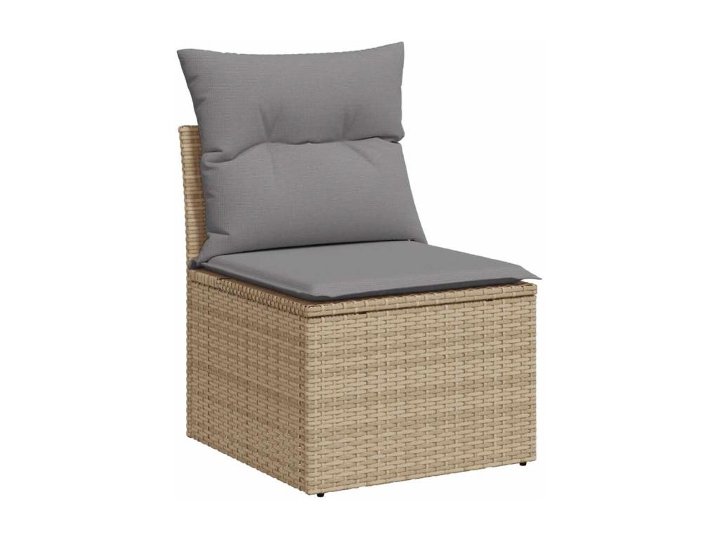 5-Piece Outdoor Patio Set with Cushions Wicker - Beige, Wicker E743