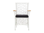 5-Piece Outdoor Patio Set Wicker - White