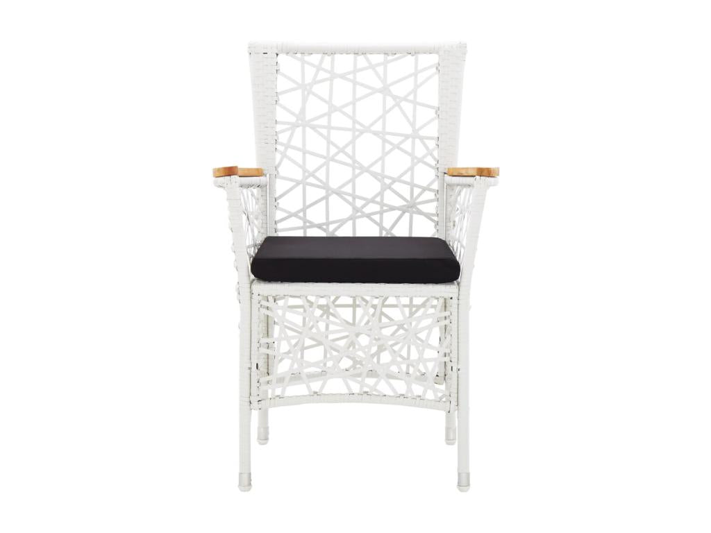 5-Piece Outdoor Patio Set Wicker - White