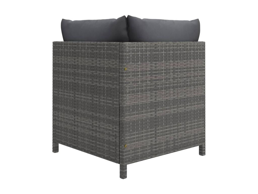 7-Piece Outdoor Patio Set with Cushions Wicker - Gray