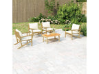5-Piece Outdoor Patio Set with Cushions - White