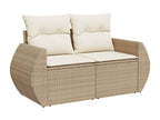 7-Piece Outdoor Patio Set with Cushions Wicker - Beige, Wicker 0575