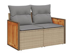 10-Piece Outdoor Patio Set with Cushions Wicker - Beige, Wicker 2763