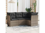 4-Piece Outdoor Patio Set with Cushions Wicker - Gray