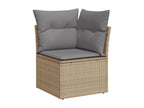 10-Piece Outdoor Patio Set with Cushions Wicker - Beige, Wicker 2763