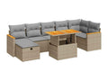 5-Piece Outdoor Patio Set with Cushions Wicker - Beige, Wicker E743