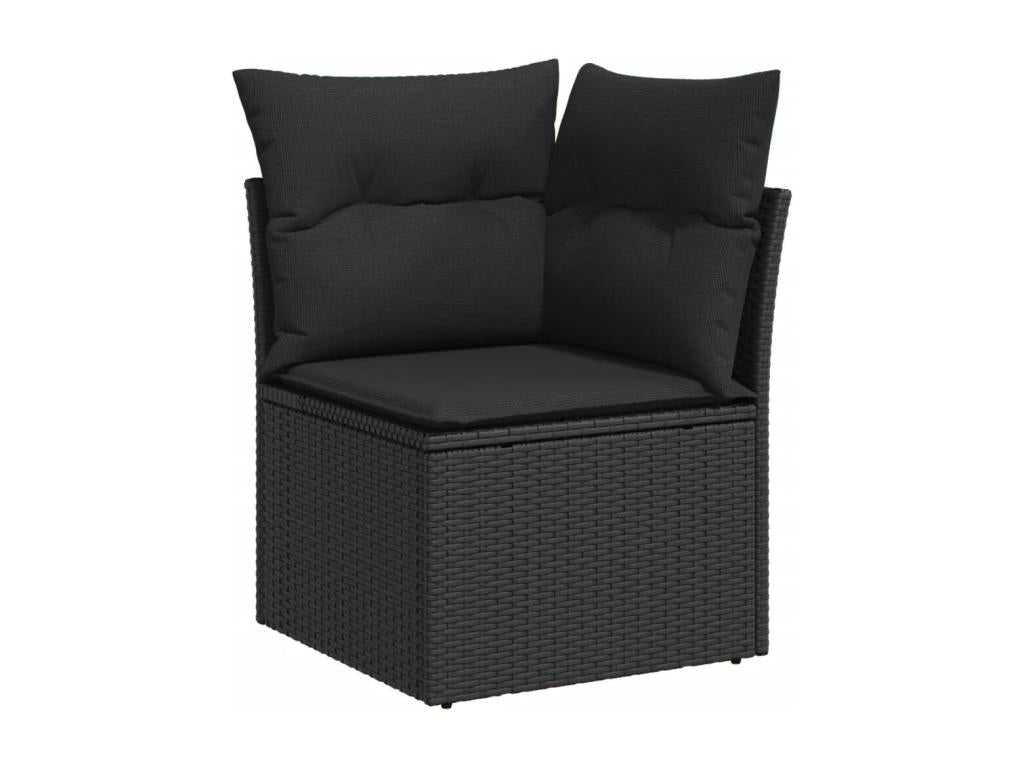 9-Piece Outdoor Patio Set with Cushions Wicker - Black, Wicker 4033