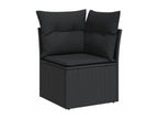 9-Piece Outdoor Patio Set with Cushions Wicker - Black, Wicker 4033