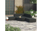 6-Piece Outdoor Patio Set with Cushions Wicker - Black, Wicker