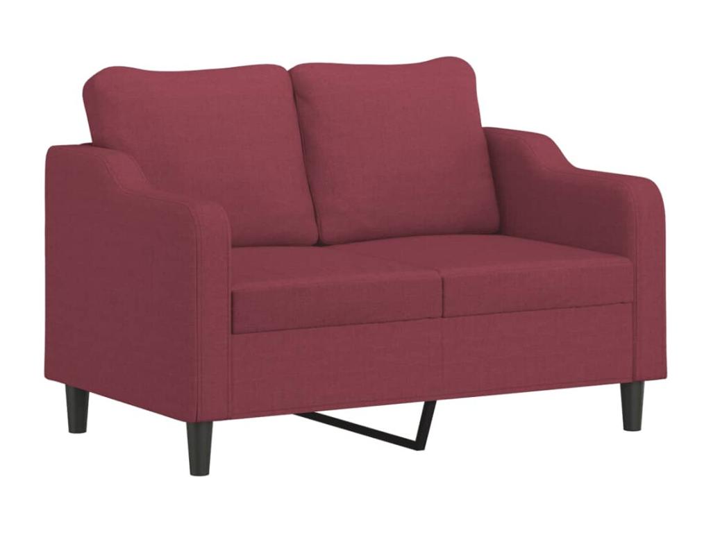 2-Piece Sofa Set with Cushions Fabric - Red, Fabric