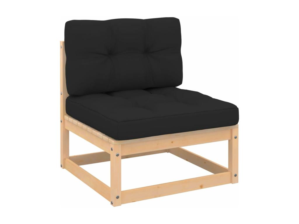 8-Piece Outdoor Patio Set with Cushions Solid Pine Wood - Gray