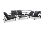 5-Piece Outdoor Patio Set with Cushions Aluminum - Gray/Dark Gray