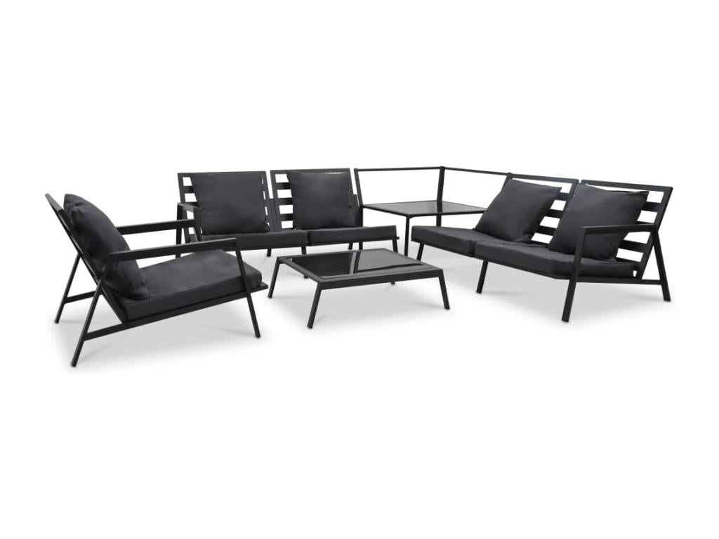 5-Piece Outdoor Patio Set with Cushions Aluminum - Gray/Dark Gray