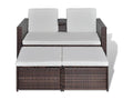 4-Piece Outdoor Patio Set with Cushions Wicker - Brown