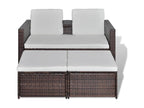 4-Piece Outdoor Patio Set with Cushions Wicker - Brown