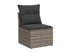 6-Piece Outdoor Patio Set with Cushions Wicker - Gray