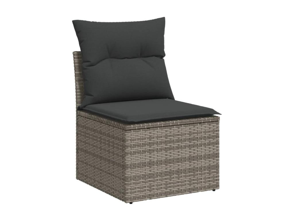 6-Piece Outdoor Patio Set with Cushions Wicker - Gray