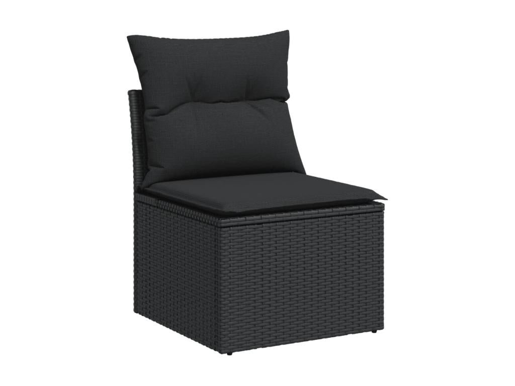 8-Piece Outdoor Patio Set with Cushions Wicker - Black, Wicker